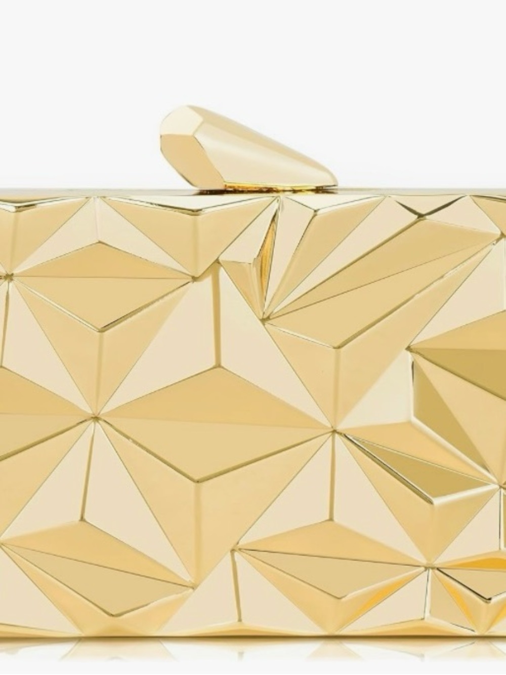 Gold Geometric Metal Clutch